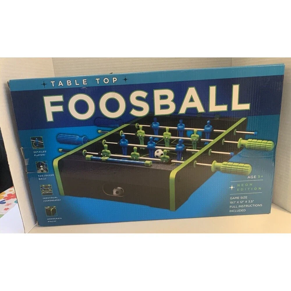Neon Wooden Tabletop Foosball Game Soccer Gift Novelty Fun Game Collectible